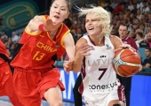 Latvijas basketbolistu cīņa pret Ķīnu