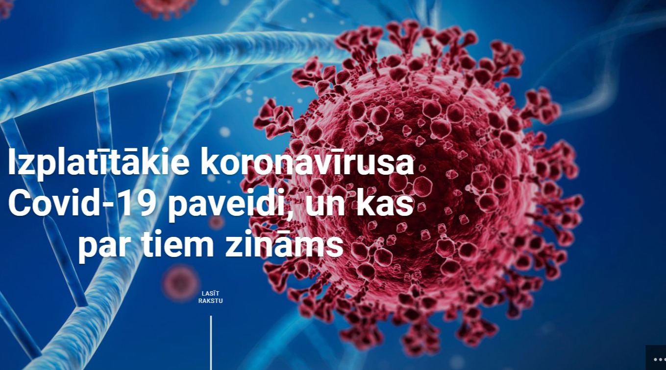 Izplatītākie koronavīrusa Covid-19 paveidi, un kas par tiem zināms