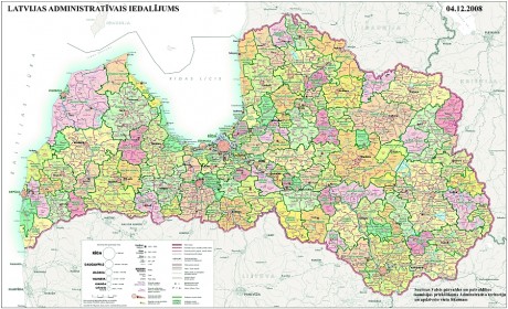 Latvijas jaunā novadu karte